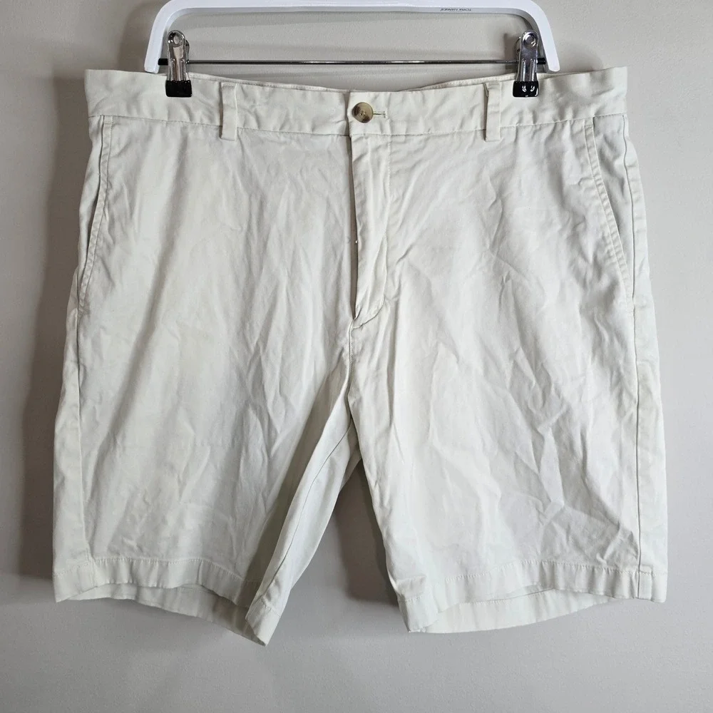 Vineyard Vines Men's 38 Classic‎ Fit Breaker Shorts Beige Cotton Casual